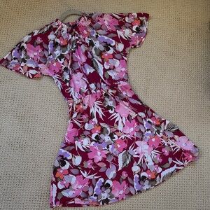 Sweet and fun Pink and Orange Floral Dress